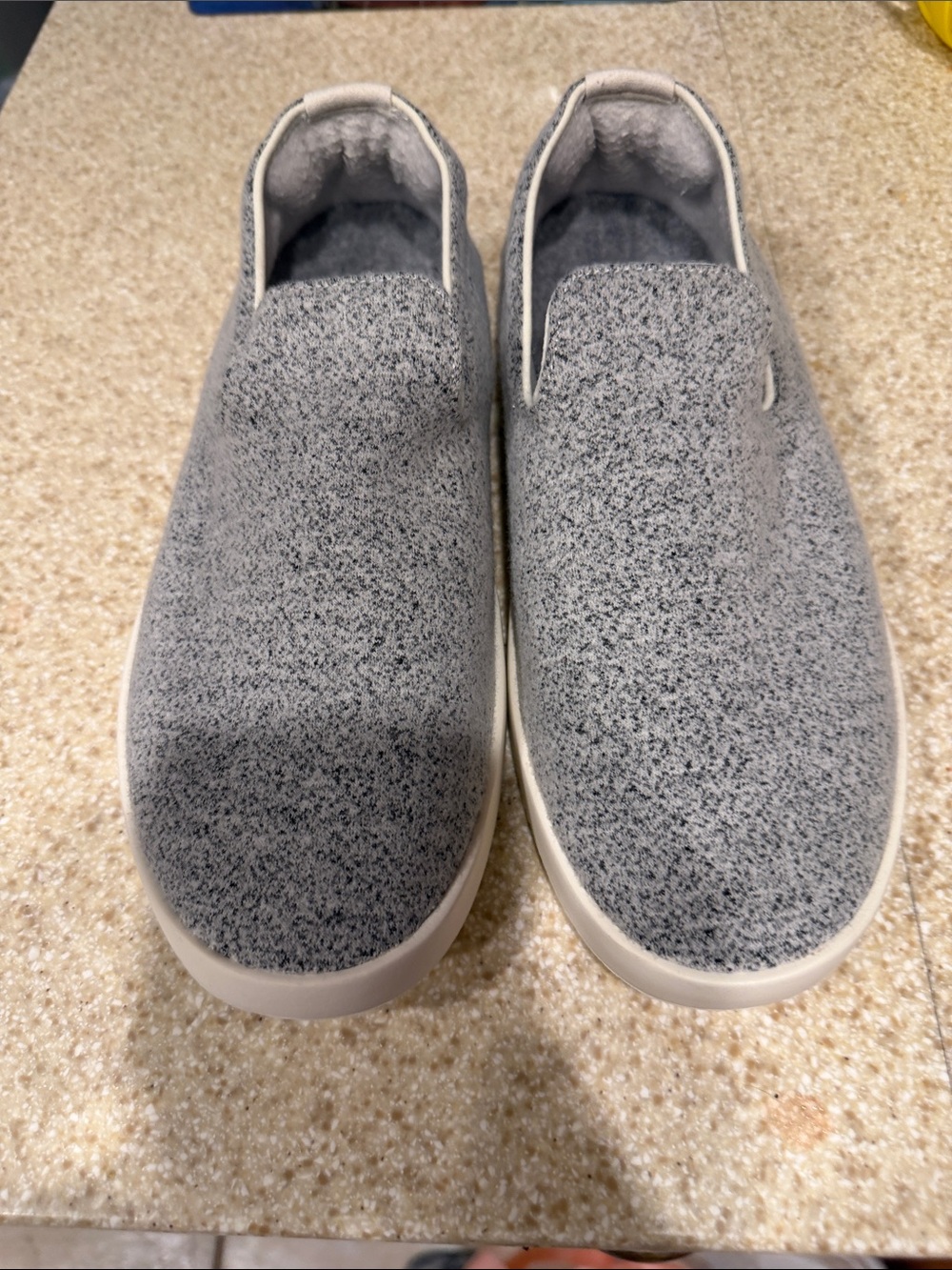 allbirds Men's Slip-On Wool Loafers in Heather Gray and White